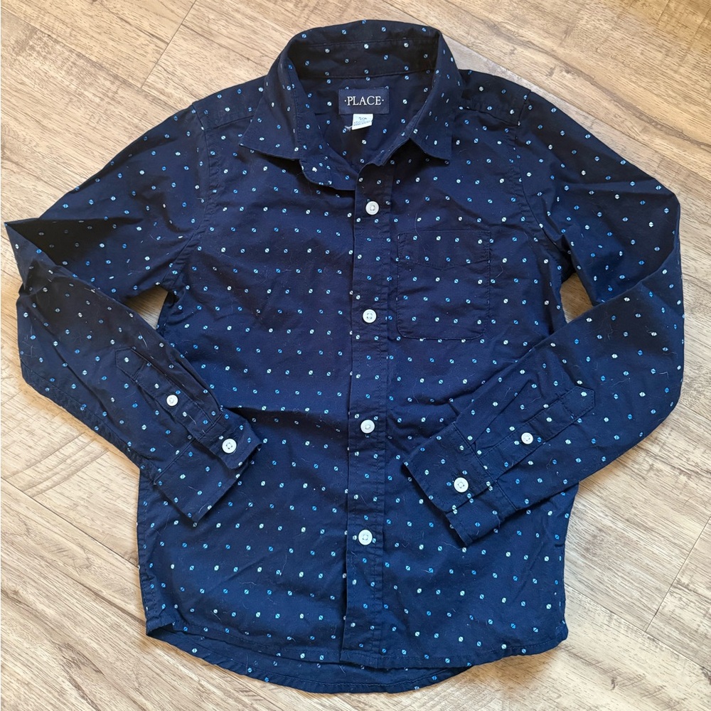 Children’s Place Kids Dark Blue Patterned Shirt